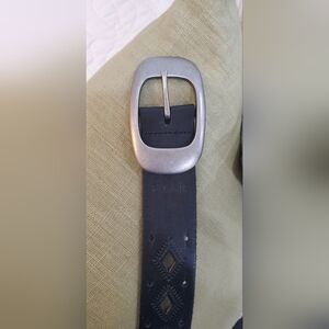 Fossil black leather cutout belt